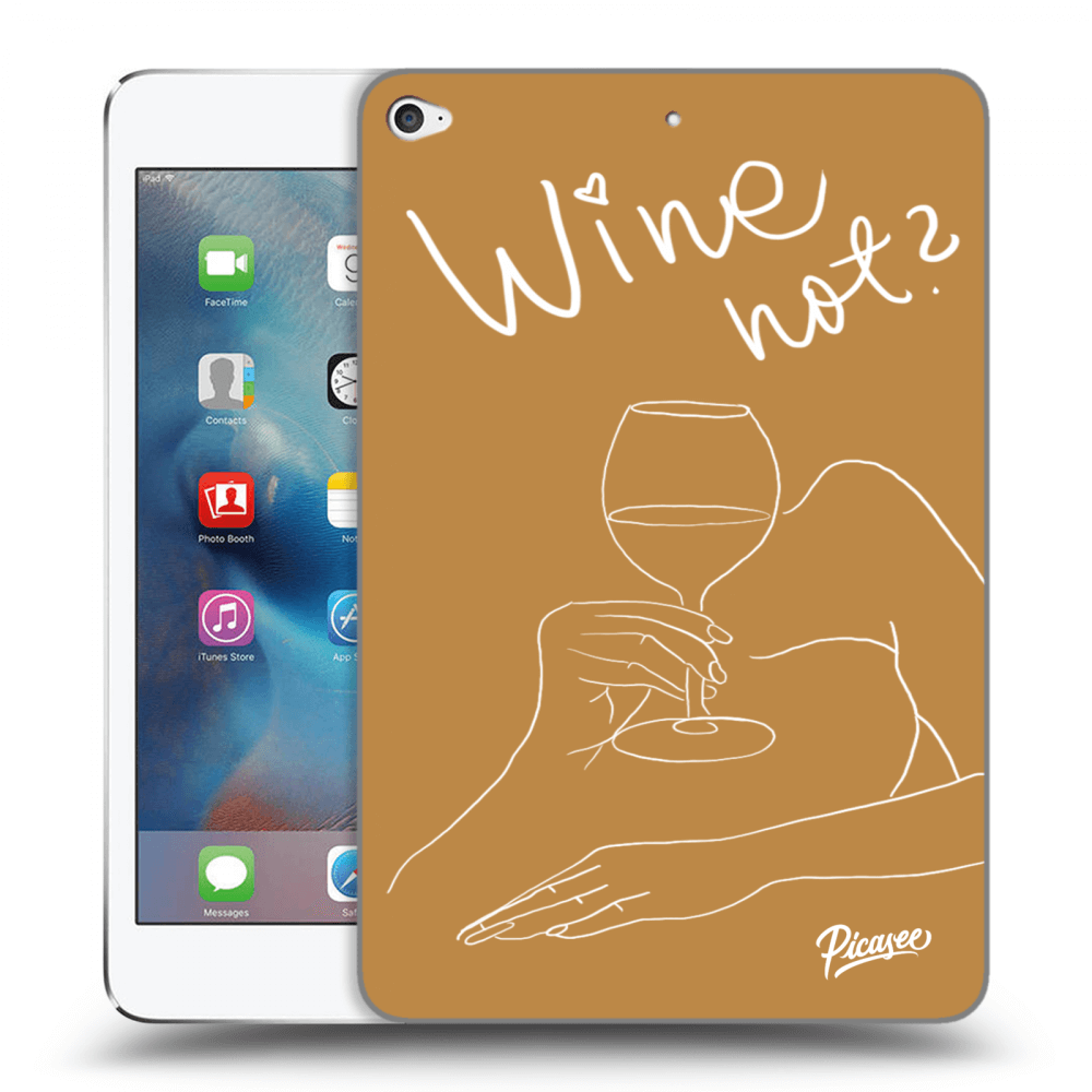 Picasee silikonowe czarne etui na Apple iPad mini 4 - Wine not