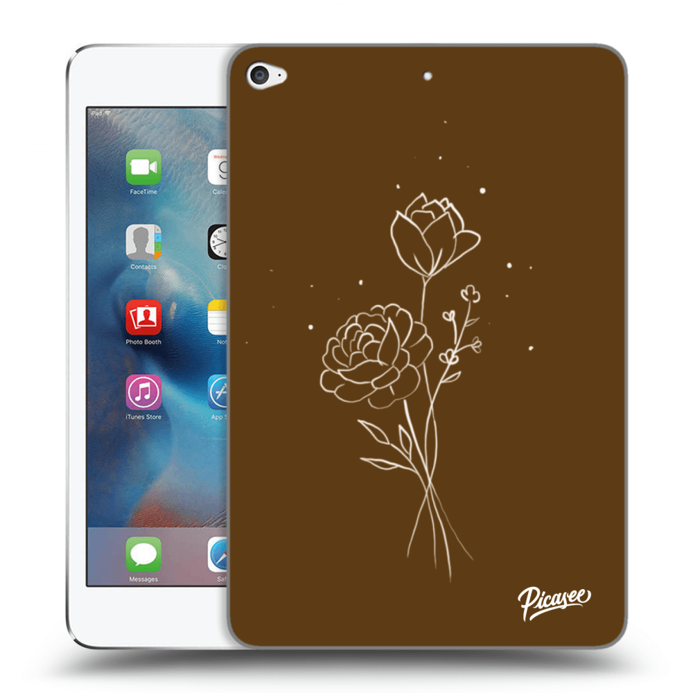 Picasee silikonowe przeźroczyste etui na Apple iPad mini 4 - Brown flowers
