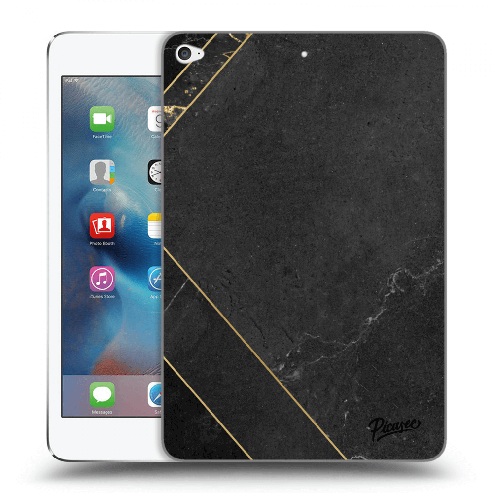 Picasee silikonowe czarne etui na Apple iPad mini 4 - Black tile