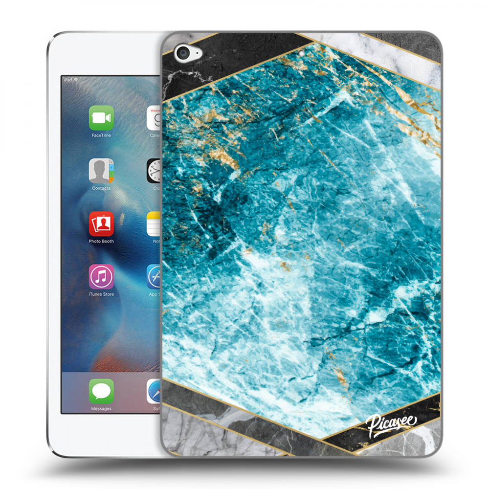 Picasee silikonowe przeźroczyste etui na Apple iPad mini 4 - Blue geometry
