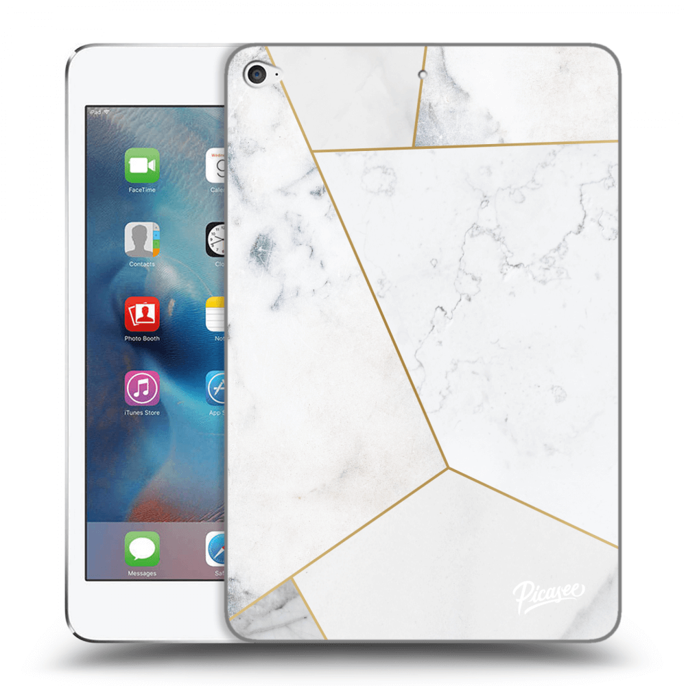 Picasee silikonowe przeźroczyste etui na Apple iPad mini 4 - White tile