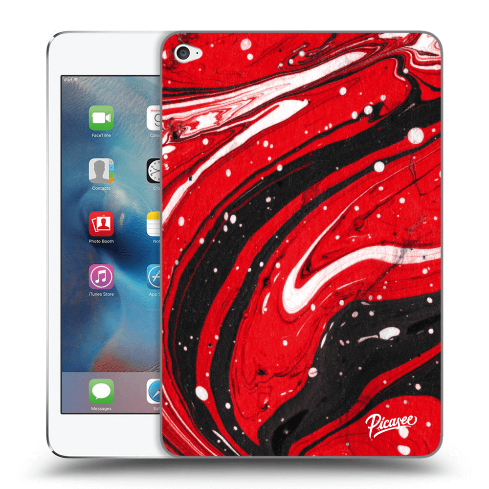 Picasee silikonowe przeźroczyste etui na Apple iPad mini 4 - Red black