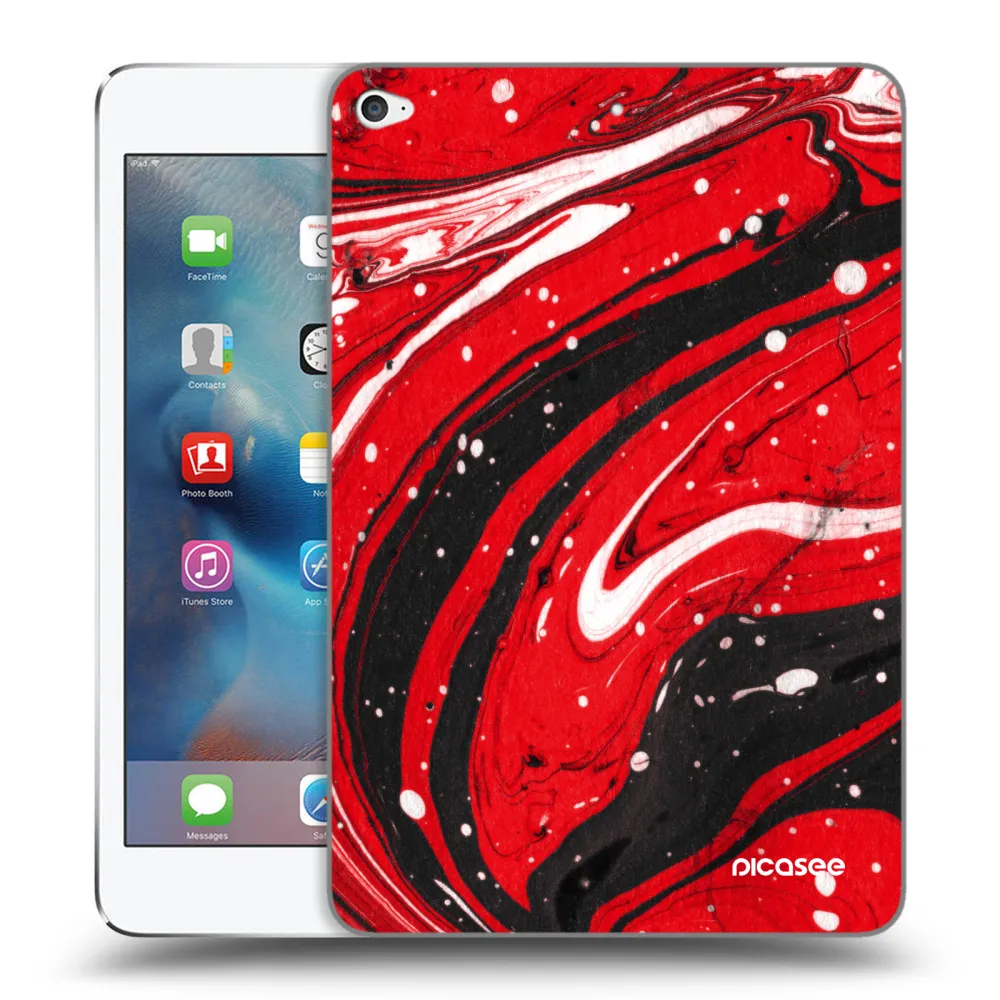 Picasee silikonowe przeźroczyste etui na Apple iPad mini 4 - Red black