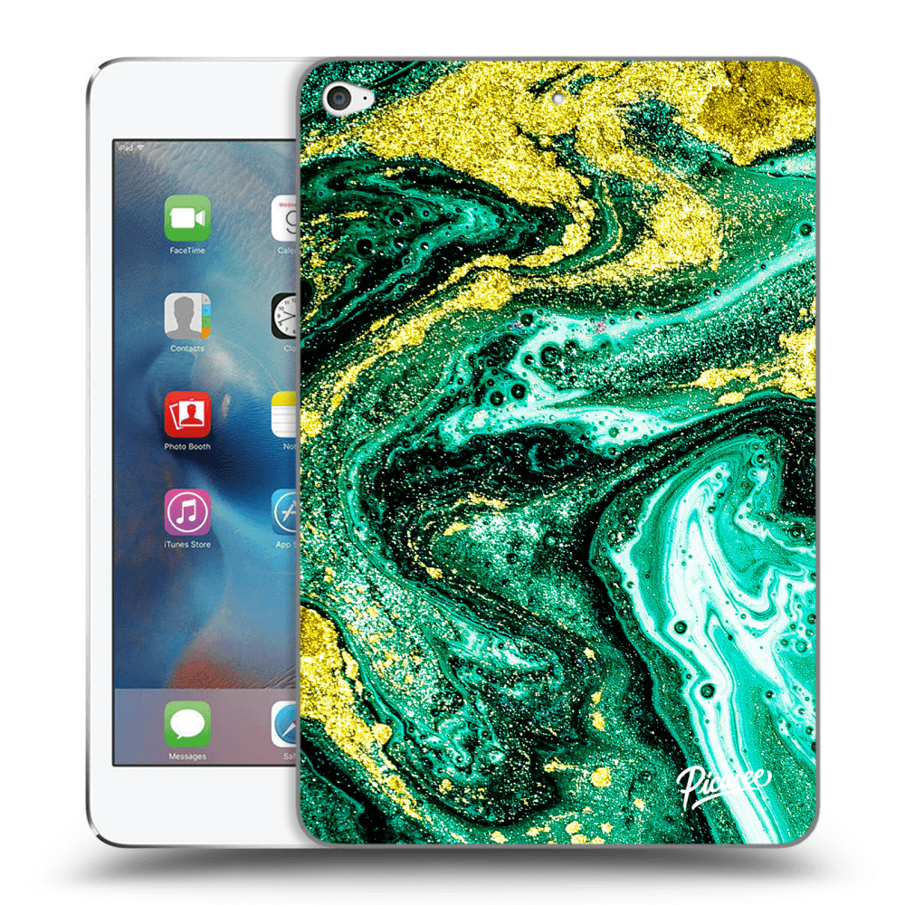 Picasee silikonowe przeźroczyste etui na Apple iPad mini 4 - Green Gold