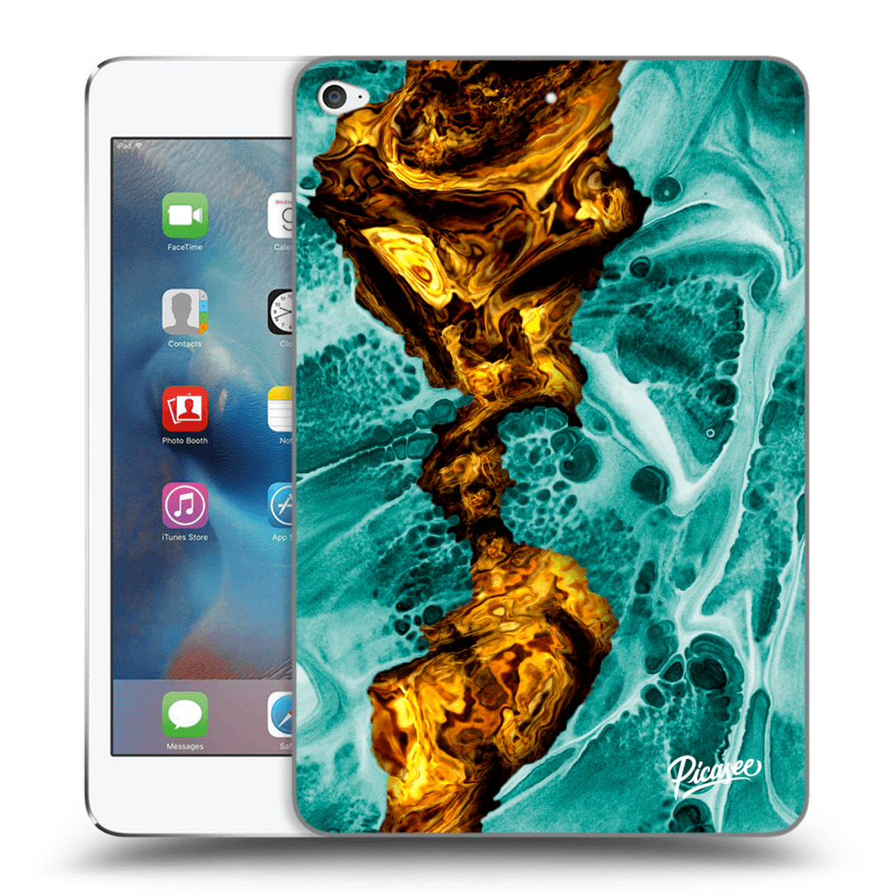 Picasee silikonowe przeźroczyste etui na Apple iPad mini 4 - Goldsky