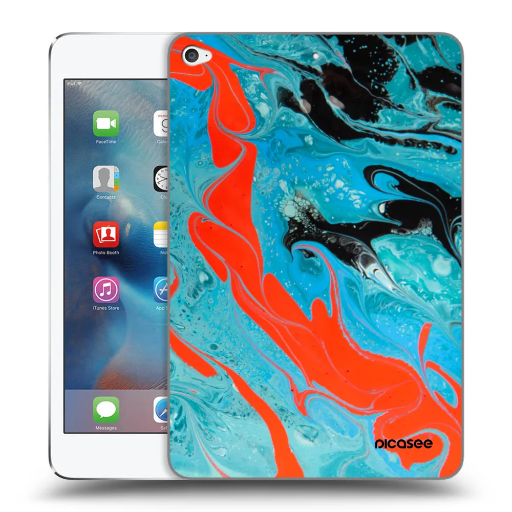 Picasee silikonowe przeźroczyste etui na Apple iPad mini 4 - Blue Magma