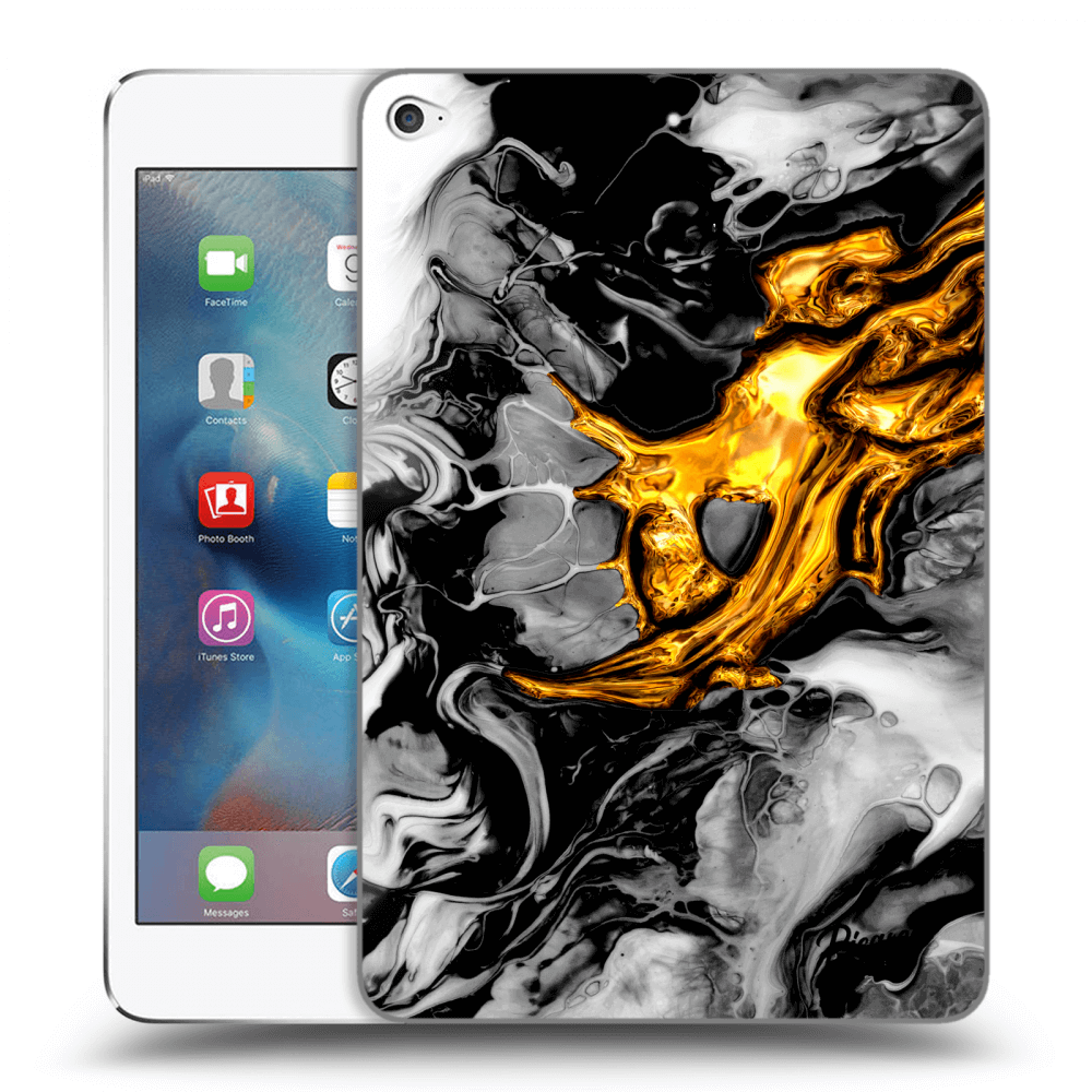 Picasee silikonowe przeźroczyste etui na Apple iPad mini 4 - Black Gold 2