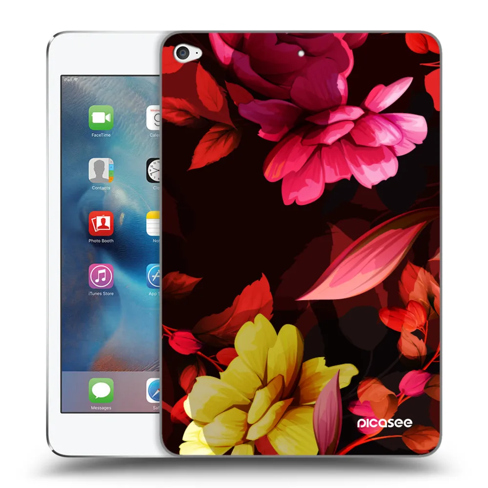 Picasee silikonowe przeźroczyste etui na Apple iPad mini 4 - Dark Peonny