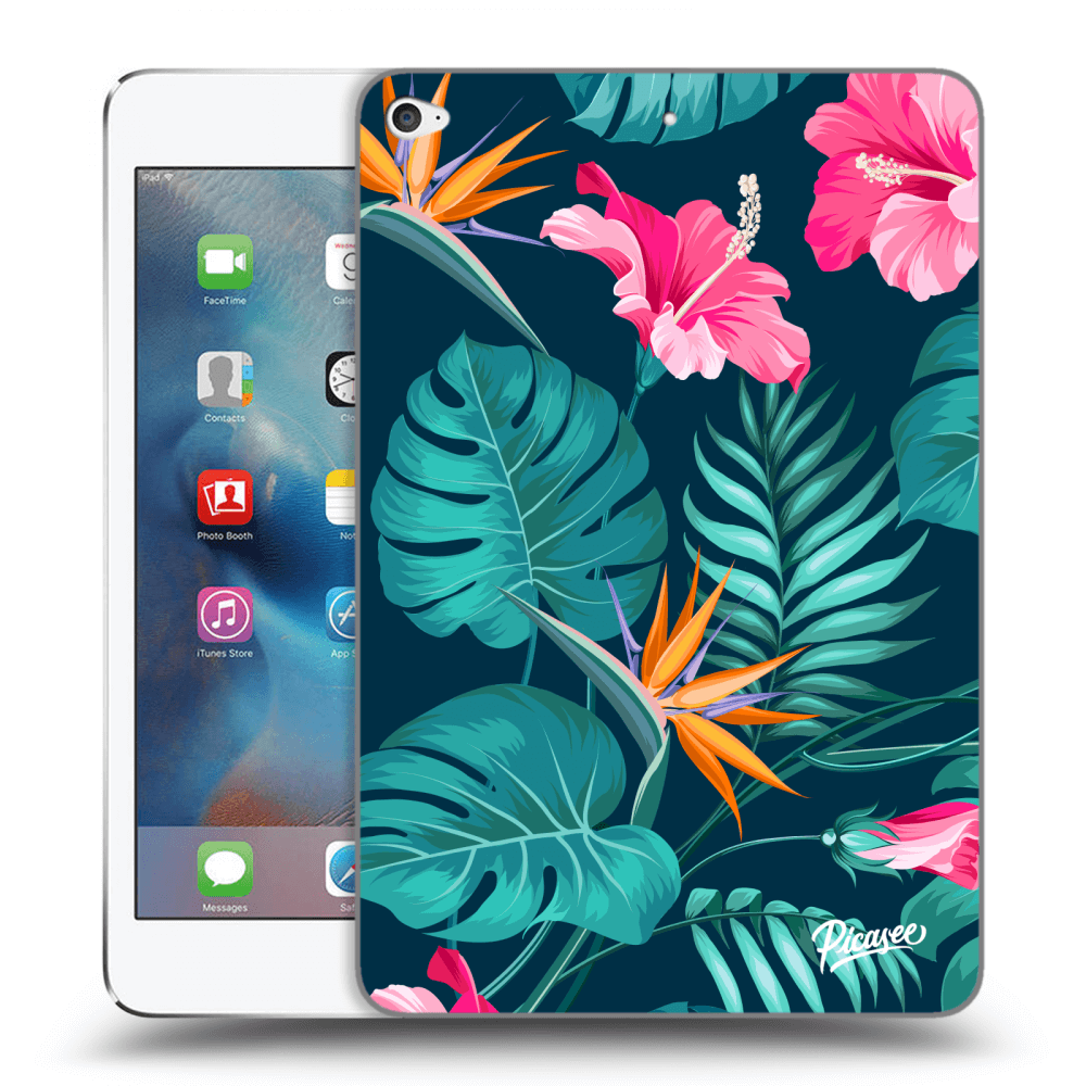 Picasee silikonowe przeźroczyste etui na Apple iPad mini 4 - Pink Monstera
