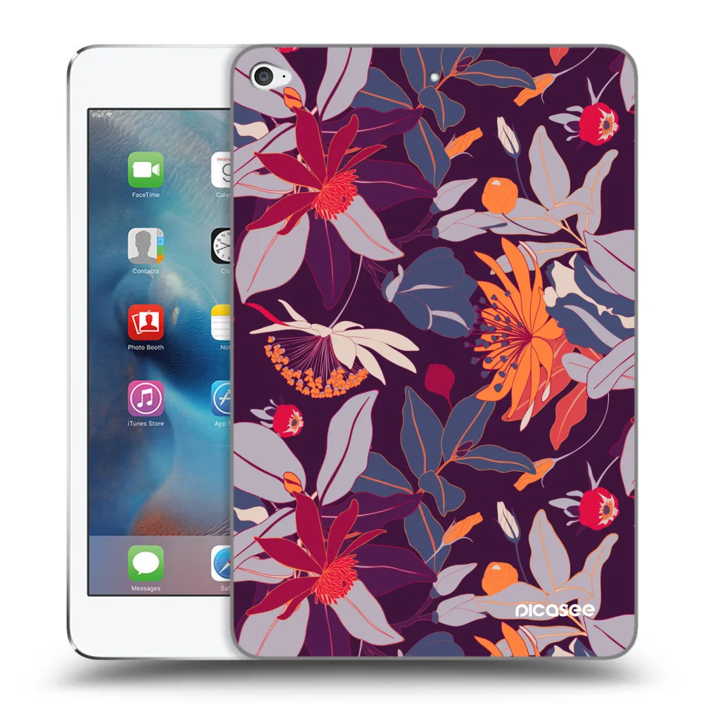 Picasee silikonowe przeźroczyste etui na Apple iPad mini 4 - Purple Leaf