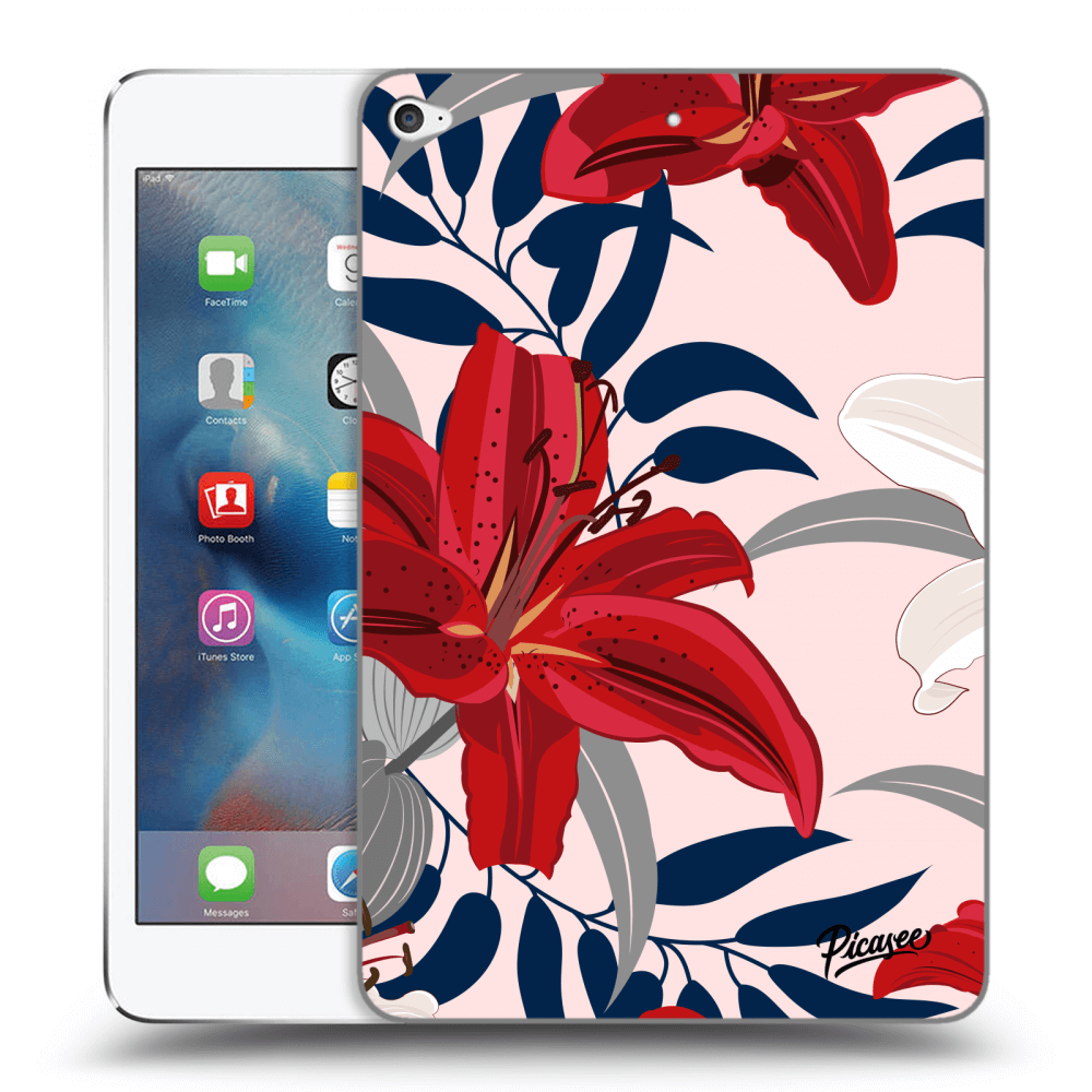 Picasee silikonowe przeźroczyste etui na Apple iPad mini 4 - Red Lily