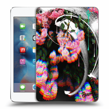 Picasee silikonowe czarne etui na Apple iPad mini 4 - Rosebush white