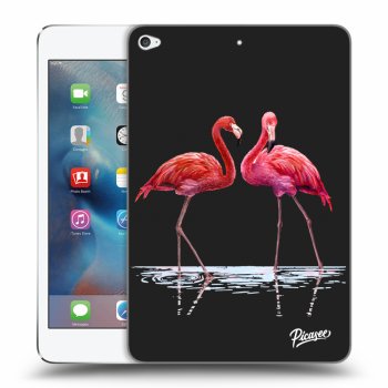 Picasee silikonowe czarne etui na Apple iPad mini 4 - Flamingos couple