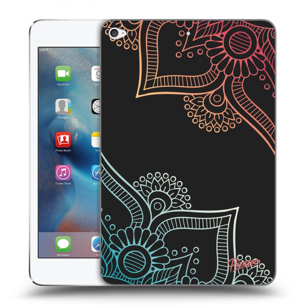 Picasee silikonowe czarne etui na Apple iPad mini 4 - Flowers pattern