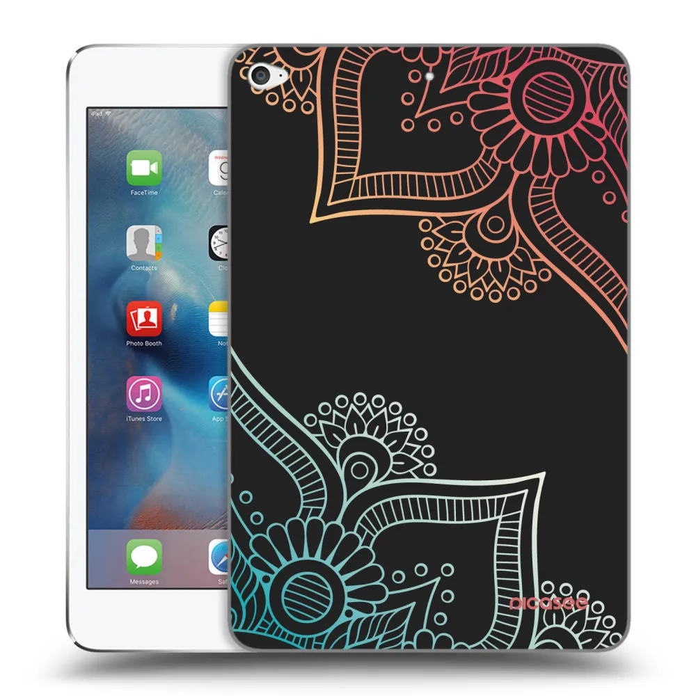 Picasee silikonowe czarne etui na Apple iPad mini 4 - Flowers pattern