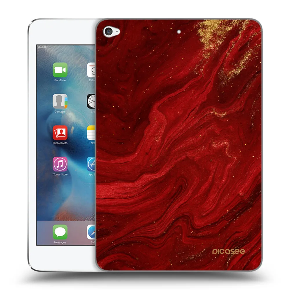 Picasee silikonowe przeźroczyste etui na Apple iPad mini 4 - Red