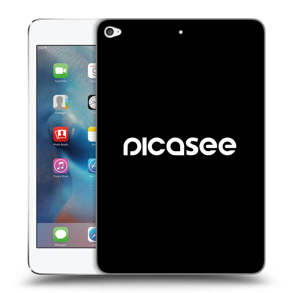 Picasee silikonowe czarne etui na Apple iPad mini 4 - Picasee - new logo - white
