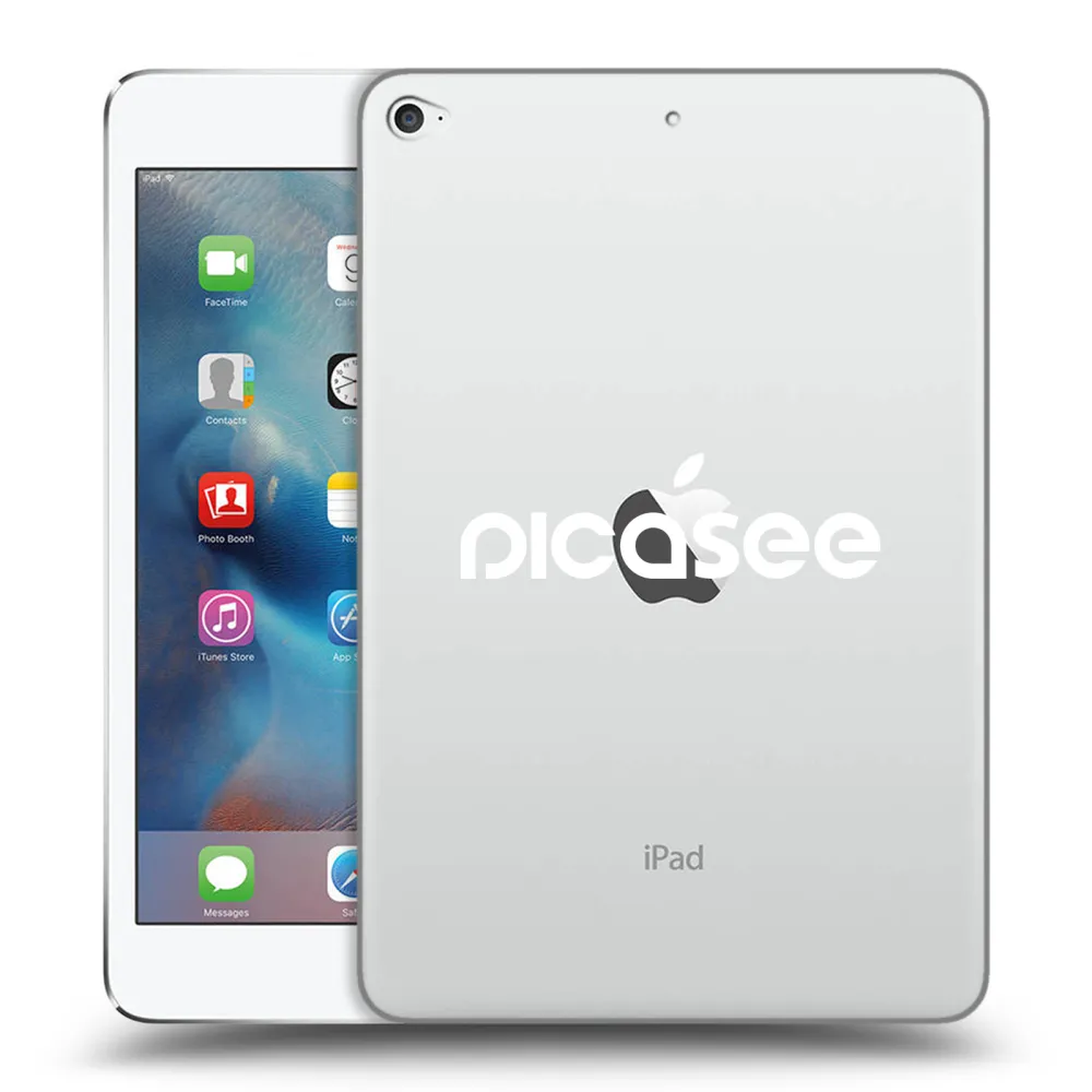 Picasee silikonowe przeźroczyste etui na Apple iPad mini 4 - Picasee - new logo - white