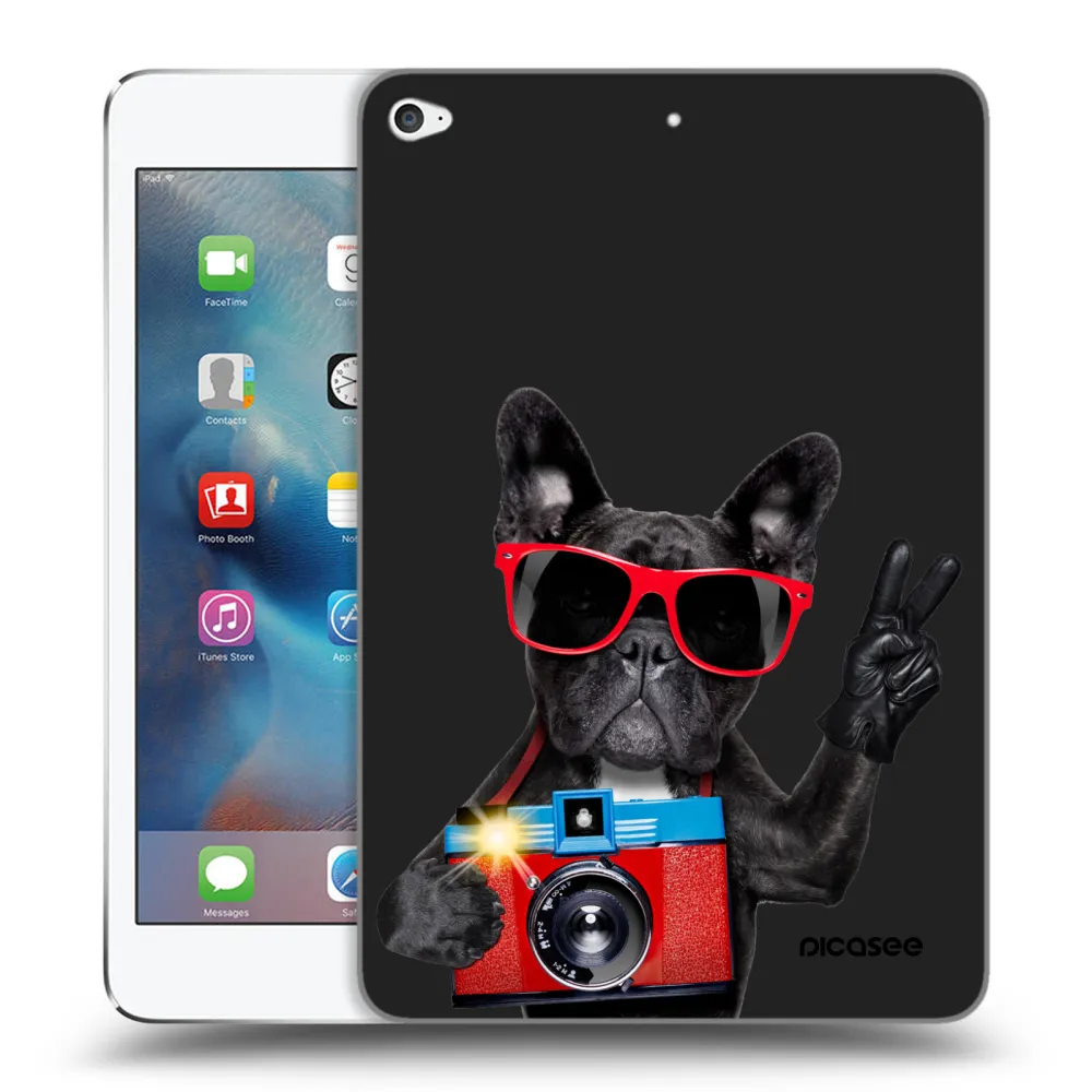 Picasee silikonowe czarne etui na Apple iPad mini 4 - Französische Bulldogge