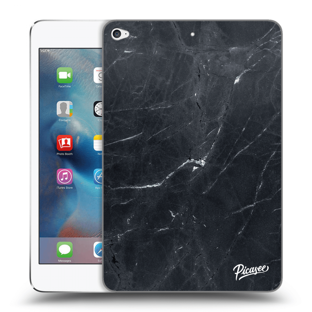 Picasee silikonowe przeźroczyste etui na Apple iPad mini 4 - Black marble
