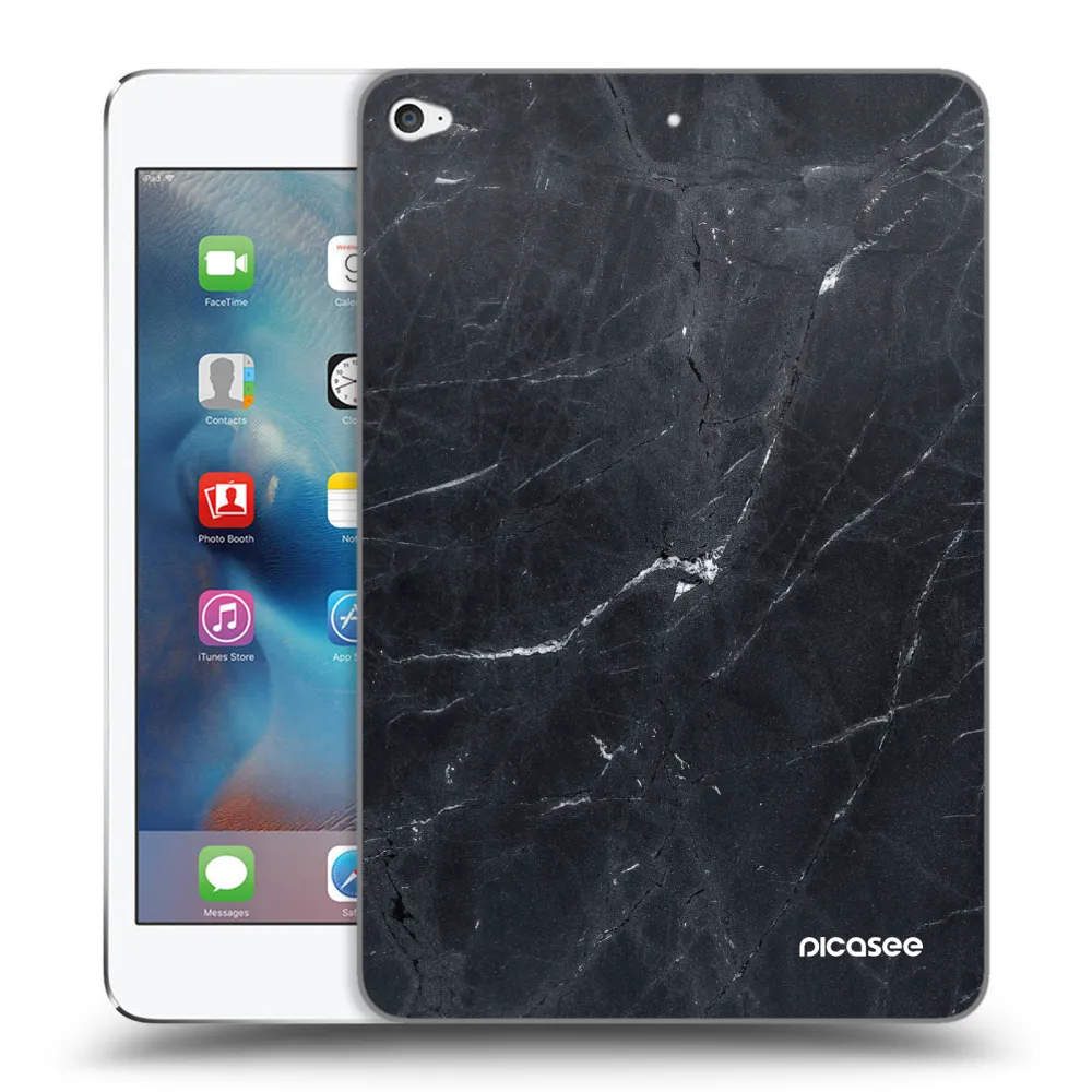 Picasee silikonowe przeźroczyste etui na Apple iPad mini 4 - Black marble