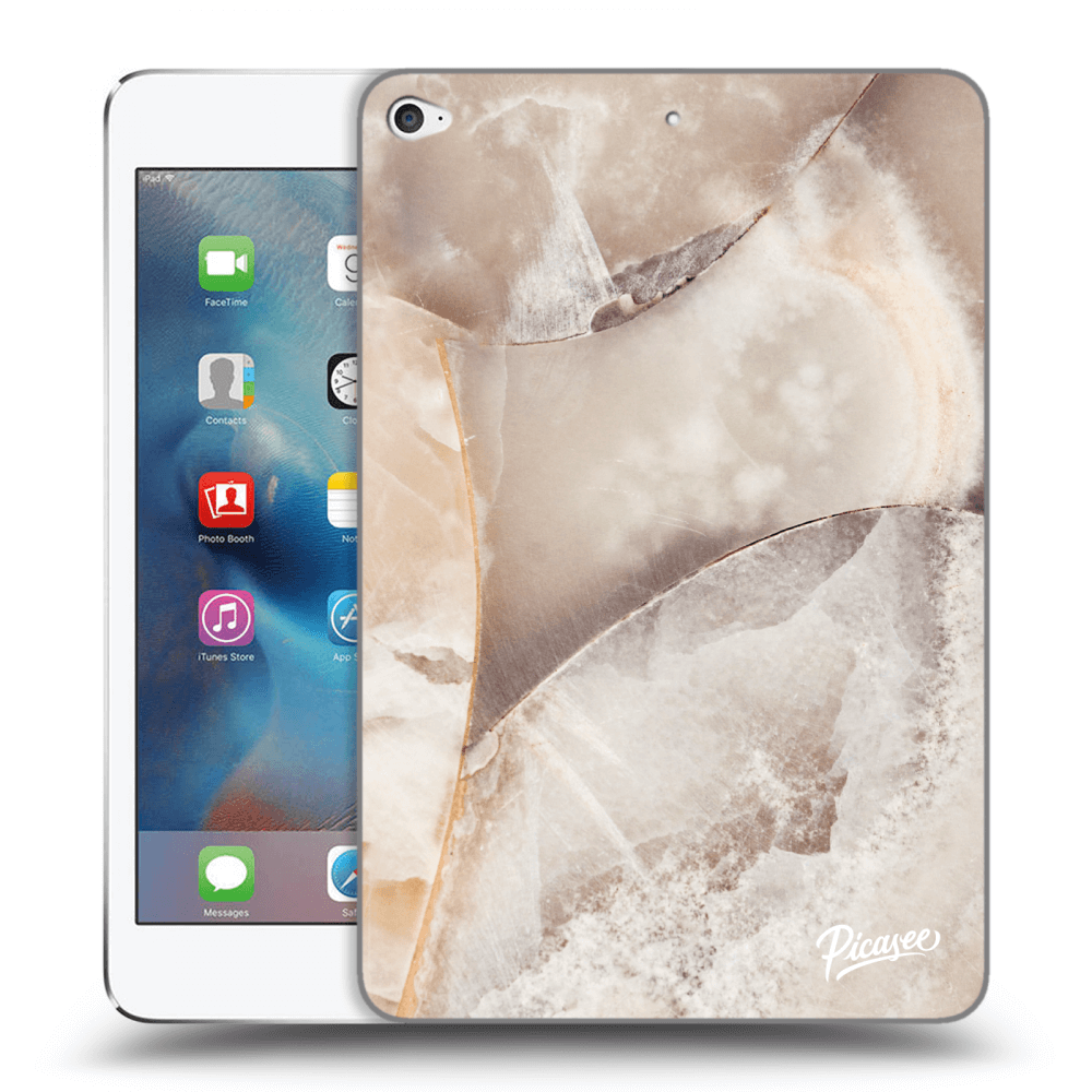 Picasee silikonowe czarne etui na Apple iPad mini 4 - Cream marble