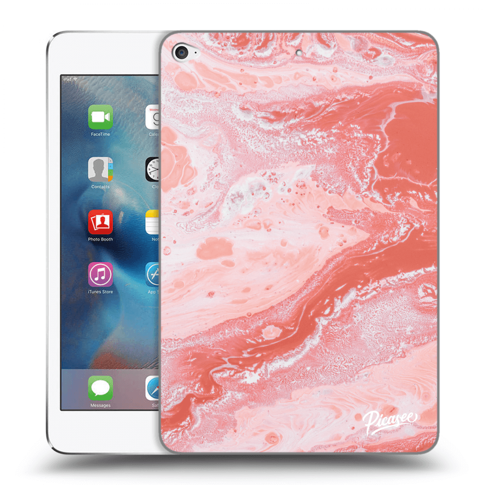 Picasee silikonowe przeźroczyste etui na Apple iPad mini 4 - Red liquid