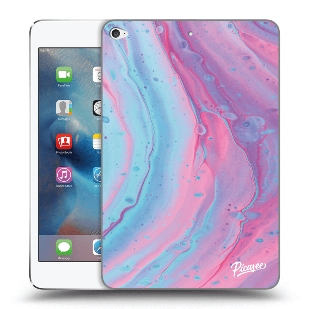 Picasee silikonowe czarne etui na Apple iPad mini 4 - Pink liquid