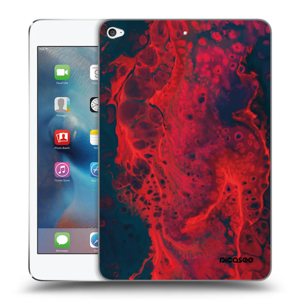 Picasee silikonowe przeźroczyste etui na Apple iPad mini 4 - Organic red