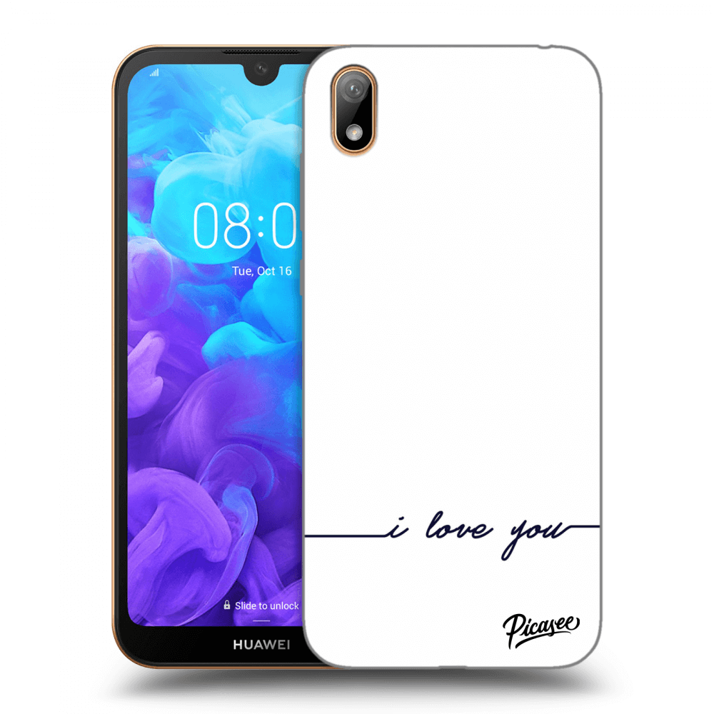 Picasee silikonowe przeźroczyste etui na Huawei Y5 2019 - I love you