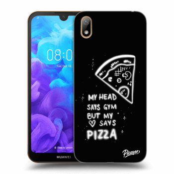 Picasee silikonowe czarne etui na Huawei Y5 2019 - Pizza
