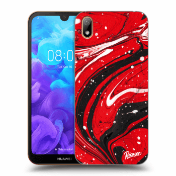 Picasee silikonowe czarne etui na Huawei Y5 2019 - Red black