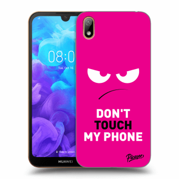 Picasee silikonowe czarne etui na Huawei Y5 2019 - Angry Eyes - Pink