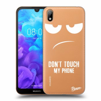 Picasee silikonowe przeźroczyste etui na Huawei Y5 2019 - Don't Touch My Phone