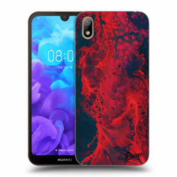 Picasee silikonowe przeźroczyste etui na Huawei Y5 2019 - Organic red