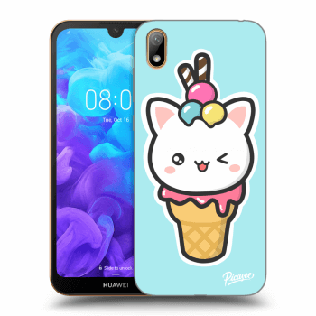 Picasee silikonowe czarne etui na Huawei Y5 2019 - Ice Cream Cat