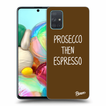 Picasee silikonowe czarne etui na Samsung Galaxy A71 A715F - Prosecco then espresso