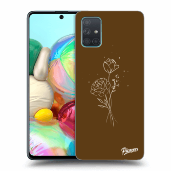 Etui na Samsung Galaxy A71 A715F - Brown flowers