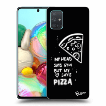 Picasee silikonowe czarne etui na Samsung Galaxy A71 A715F - Pizza