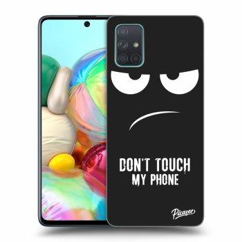 Picasee silikonowe czarne etui na Samsung Galaxy A71 A715F - Don't Touch My Phone