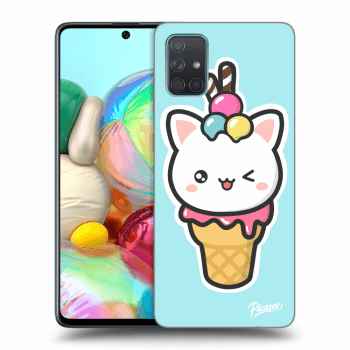 Picasee silikonowe przeźroczyste etui na Samsung Galaxy A71 A715F - Ice Cream Cat