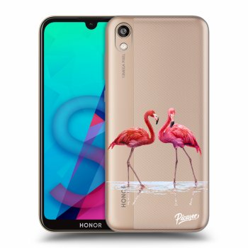 Picasee silikonowe przeźroczyste etui na Honor 8S - Flamingos couple