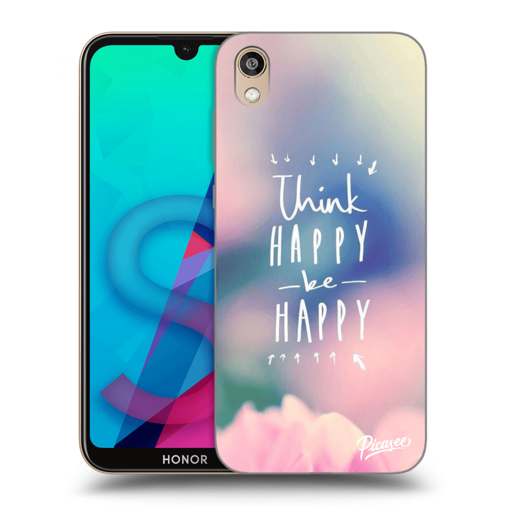 Picasee silikonowe przeźroczyste etui na Honor 8S - Think happy be happy