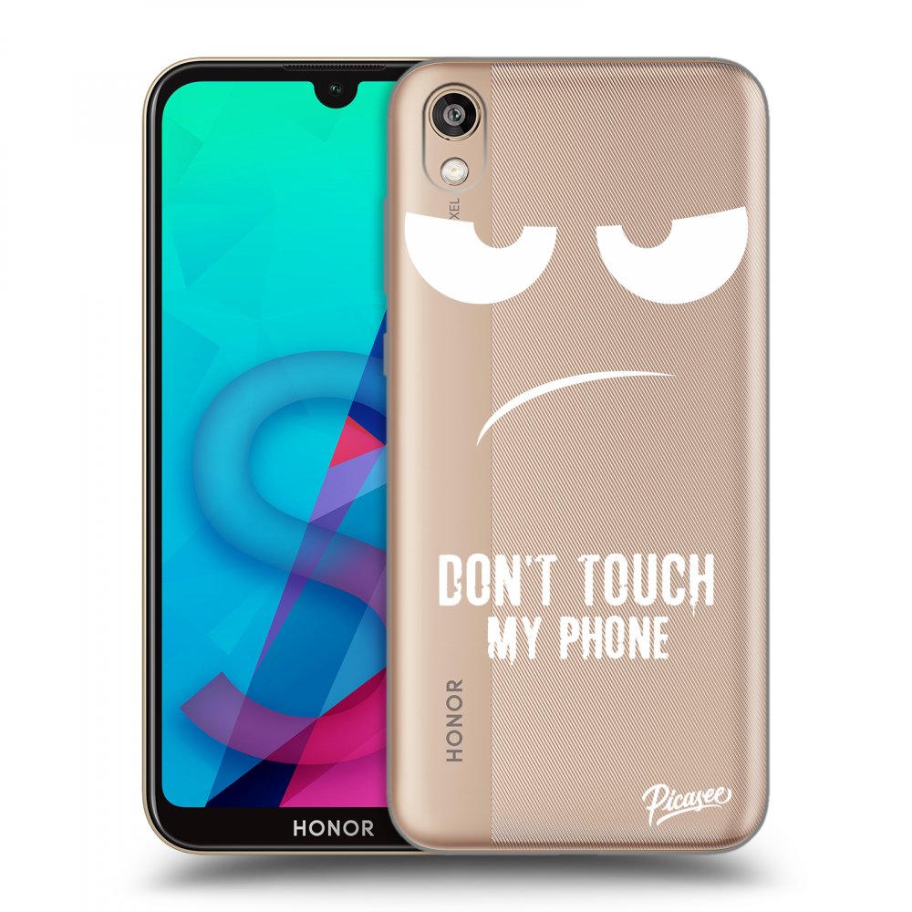 Picasee silikonowe przeźroczyste etui na Honor 8S - Don't Touch My Phone