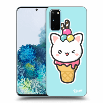 Picasee silikonowe przeźroczyste etui na Samsung Galaxy S20 G980F - Ice Cream Cat