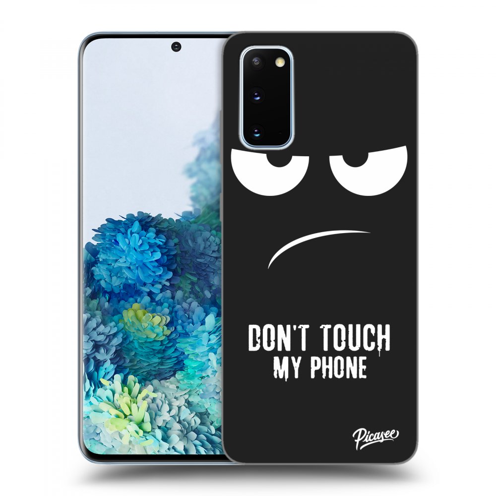 Picasee silikonowe czarne etui na Samsung Galaxy S20 G980F - Don't Touch My Phone