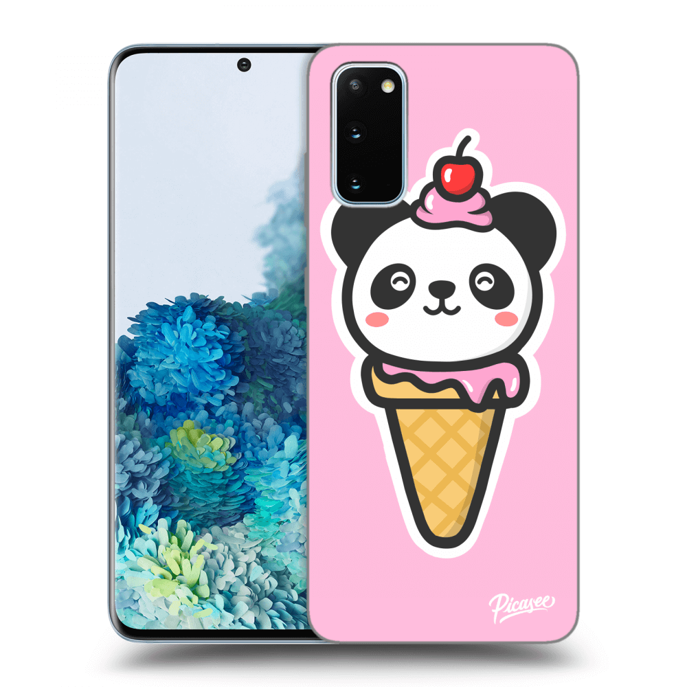 Picasee silikonowe przeźroczyste etui na Samsung Galaxy S20 G980F - Ice Cream Panda