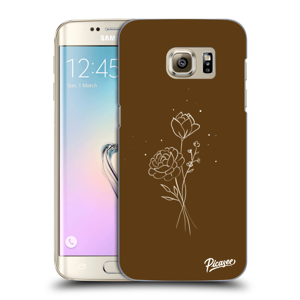 Picasee silikonowe przeźroczyste etui na Samsung Galaxy S7 Edge G935F - Brown flowers