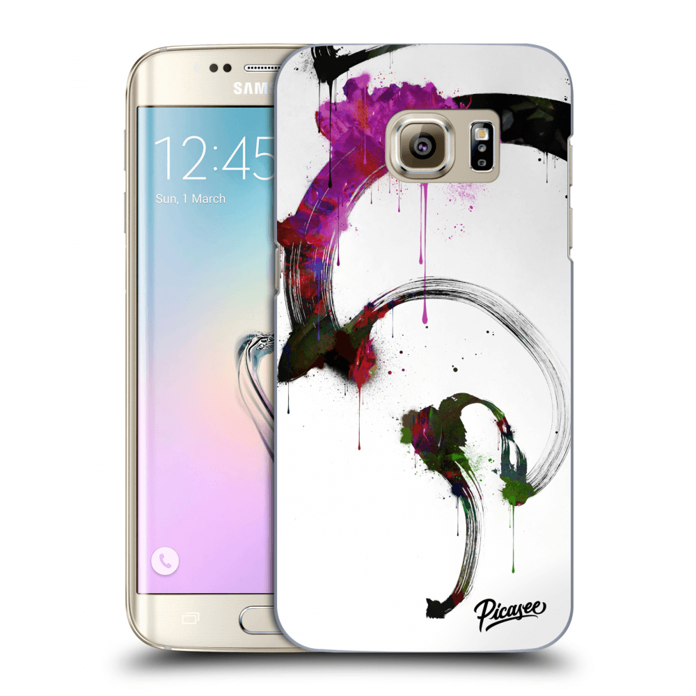 Picasee silikonowe przeźroczyste etui na Samsung Galaxy S7 Edge G935F - Peony White