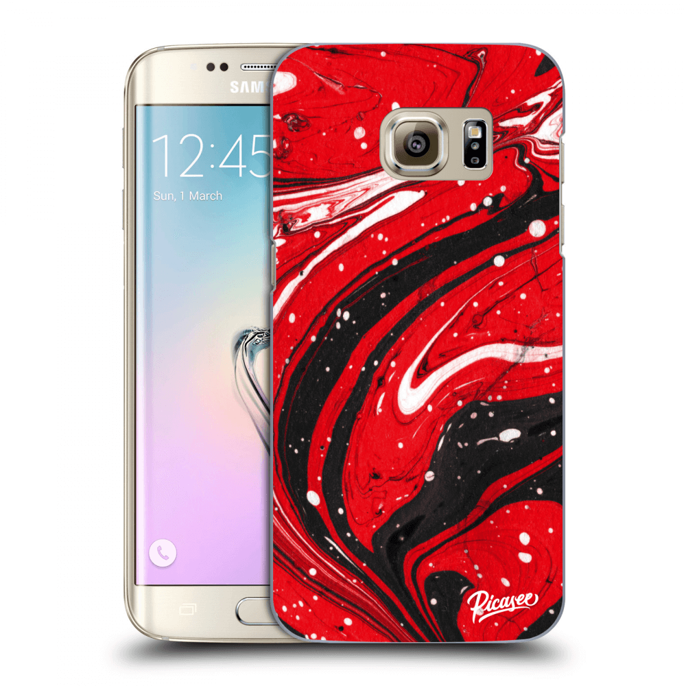 Picasee silikonowe przeźroczyste etui na Samsung Galaxy S7 Edge G935F - Red black